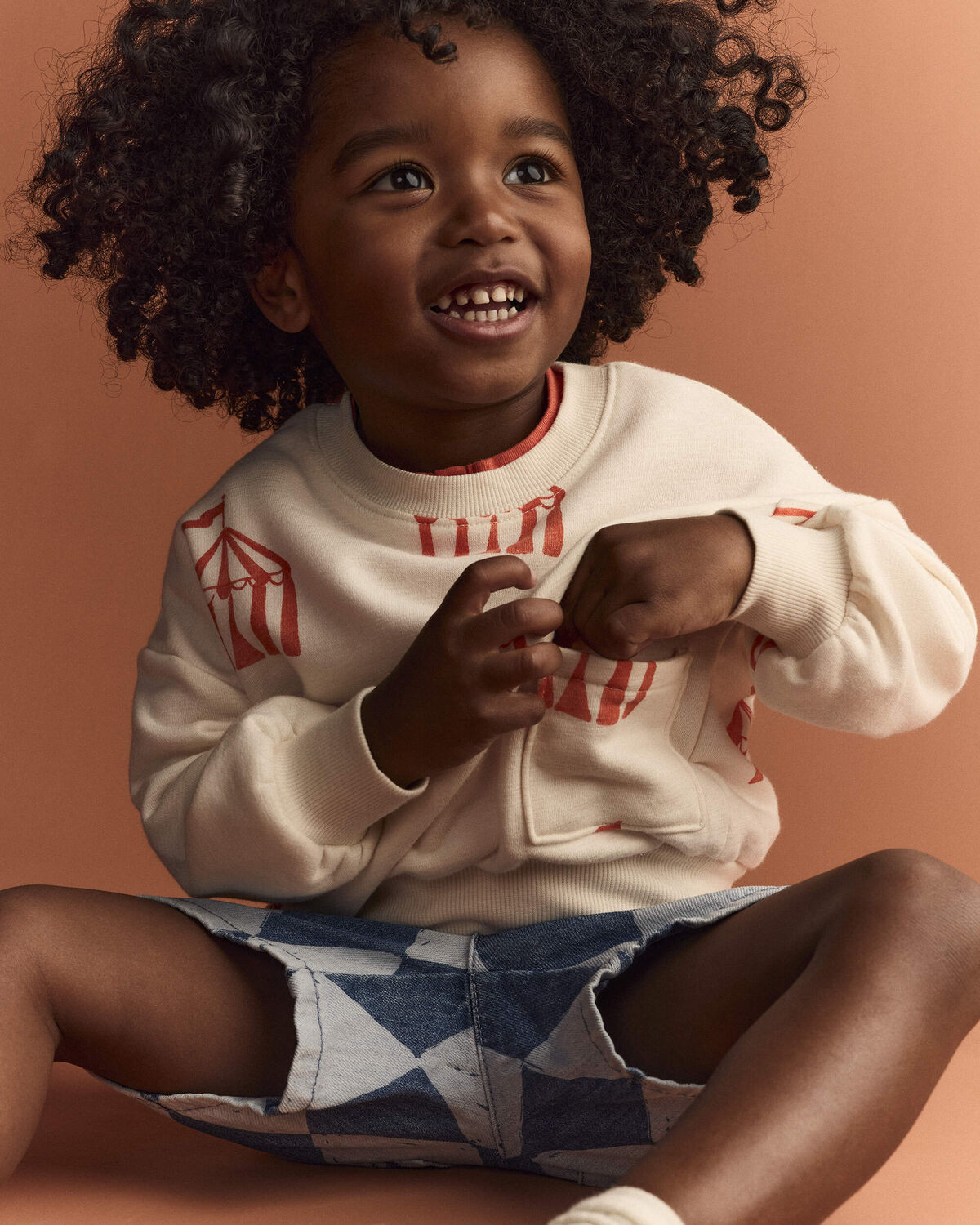 Toddler Otter Sweatshirt™ with Pockets in Big Top Print - Cream - Otter Avenue | Carter's | Carter's Inc