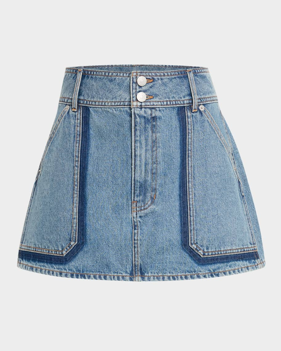 Veronica Beard Vilma Denim Mini Skirt | Neiman Marcus