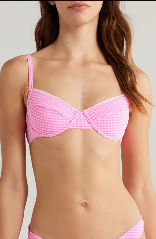 Kulani Kinis Ditzy Underwire Bikini Top in Pink Diva at Nordstrom, Size X-Small | Nordstrom