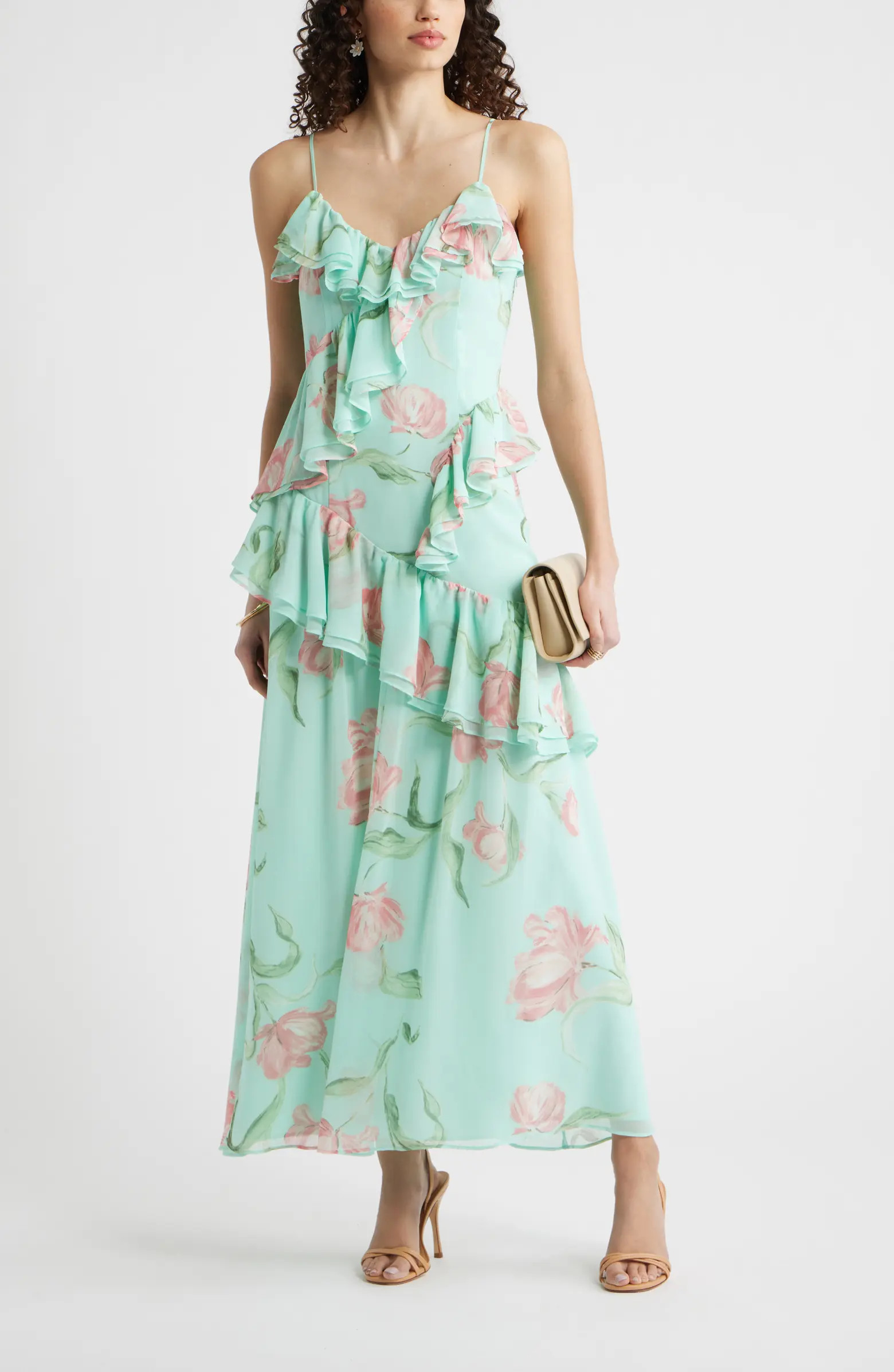 V-Neck Drape Maxi Dress | Nordstrom