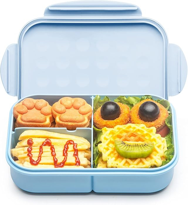 Kids Bento Lunch Box, 1150ml 3 Compartments, Blue | Amazon (US)