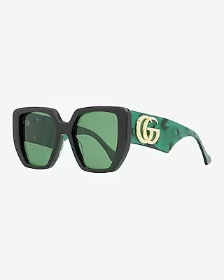 Gucci Geometric Sunglasses Women's Green | Express
