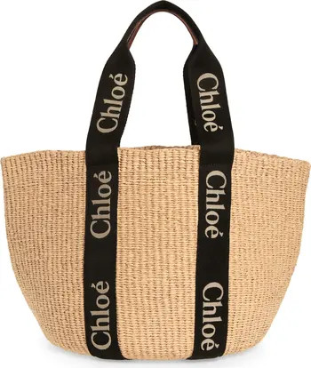 Large Woody Straw Basket Tote | Nordstrom