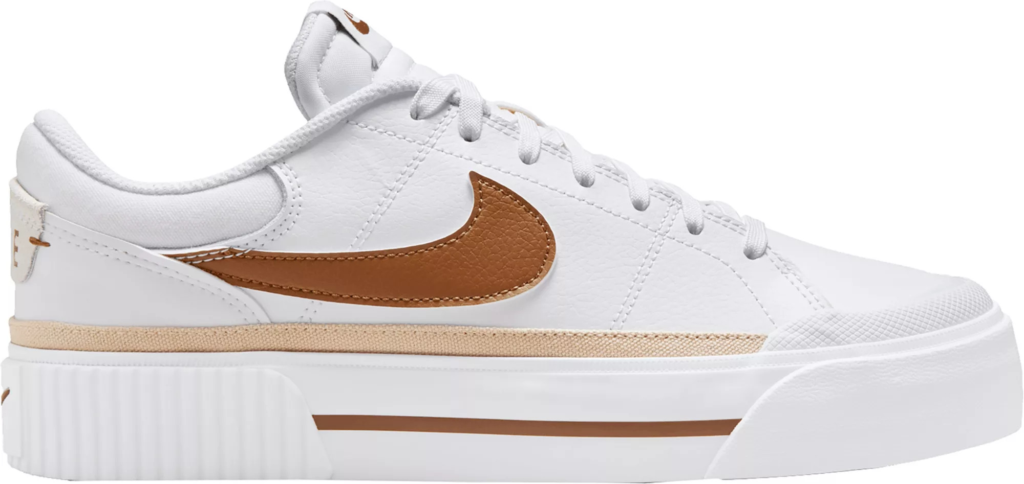 Nike Women's Court Legacy Lift Shoes, Size 7.5, Brown/White | Dick's Sporting Goods