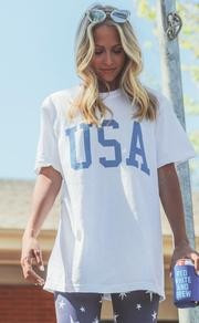 charlie southern: usa comfort colors t shirt - white | RIFFRAFF