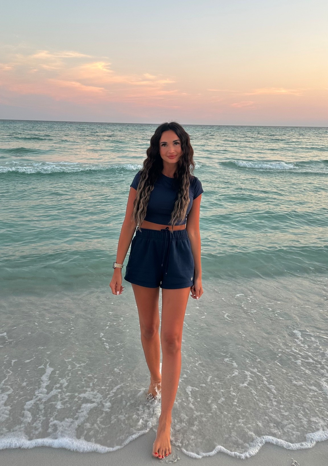 Navy blue shorts & top
Wearing XS bottoms and Small top

#LTKStyleTip #LTKActive #LTKTravel