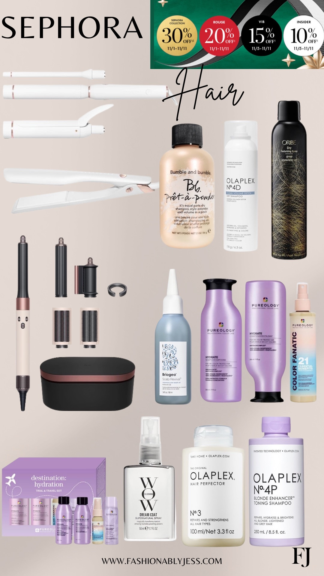 Sephora hair products! Great for events coming up for the holiday season ✨ great for stocking stuffers for Christmas ✨🎄

#LTKStyleTip #LTKFindsUnder50 #LTKOver40