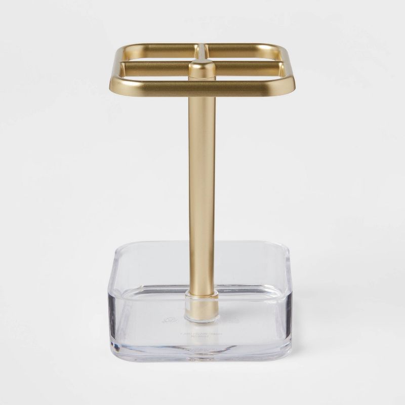 Plastic Square Toothbrush Holder Gold/Clear - Room Essentials&#8482; | Target