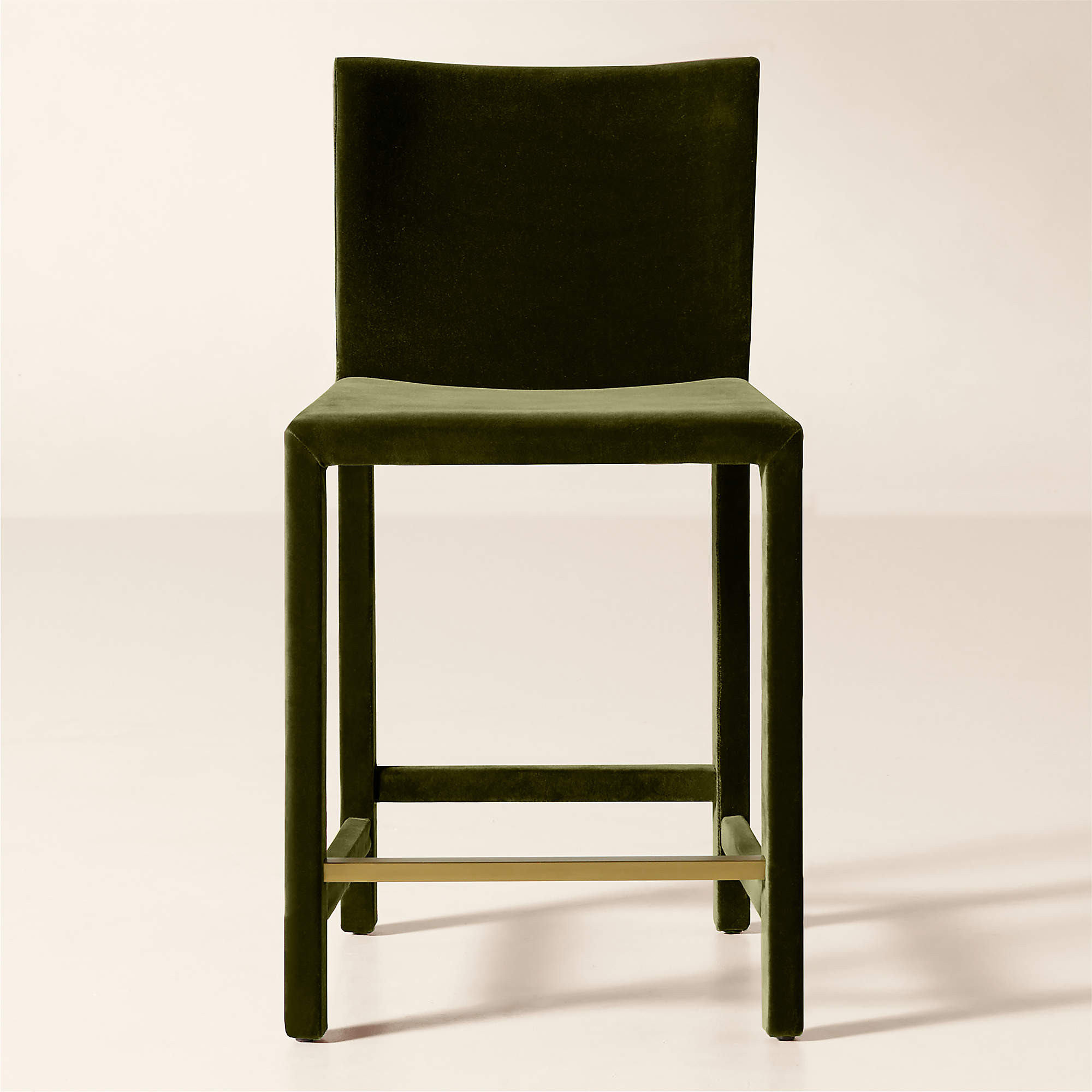 Nigel Turmeric Velvet Counter Stool Set of 2 + Reviews | CB2 | CB2