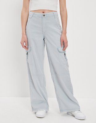 AE Dreamy Drape Stretch Super High-Waisted Cargo Baggy Wide-Leg Pant | American Eagle Outfitters (US & CA)