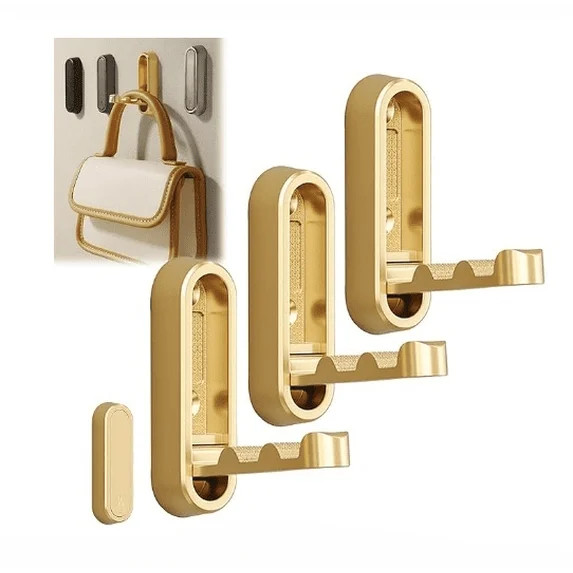 3 Pcs Folding Coat Hook, Heavy Duty Wall Hooks Made of Zinc Alloy, Foldable Gold Wall Hooks for H... | Walmart (US)