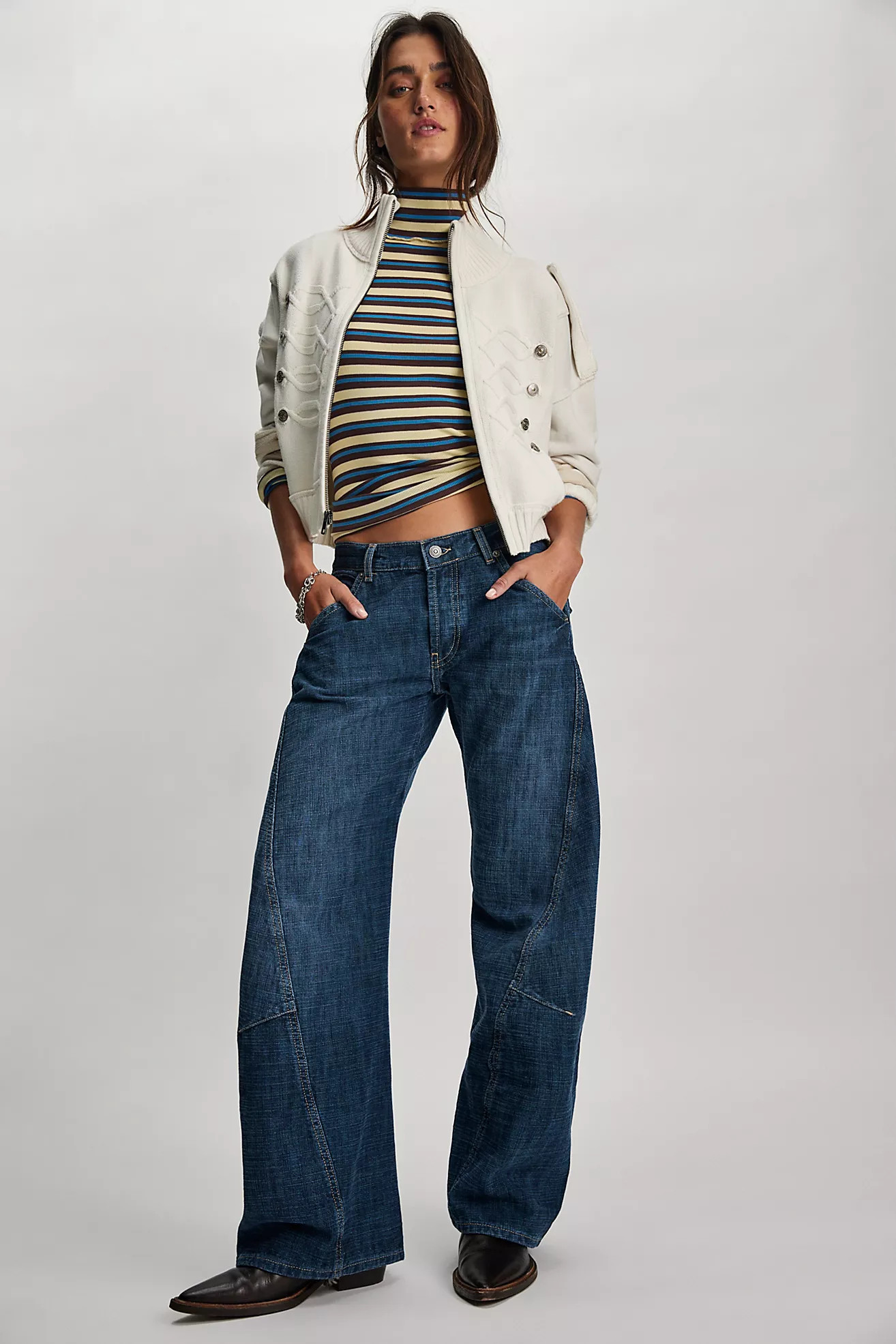 We The Free Highland Low-Rise Twisted Bowed Jeans | Free People (Global - UK&FR Excluded)