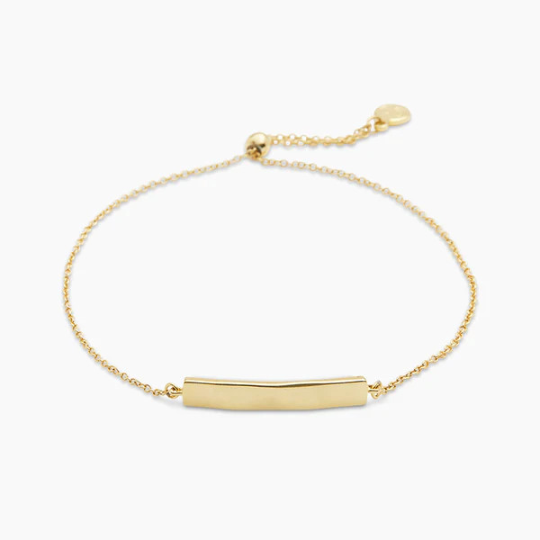 Bespoke Plate Adjustable Bracelet (gold) (engravable) | Gorjana