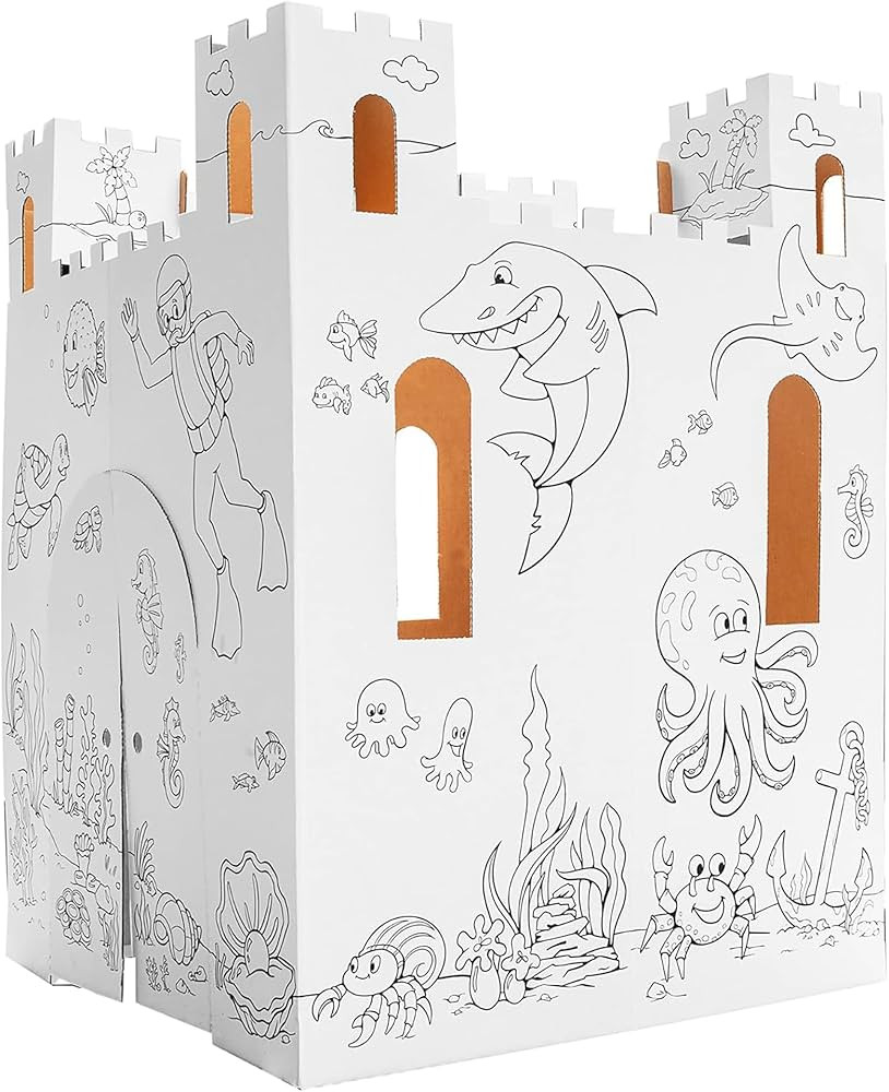 Easy Playhouse Sand Castle - Kids Art & Craft for Indoor & Outdoor Fun, Color, Draw, Doodle – D... | Amazon (US)