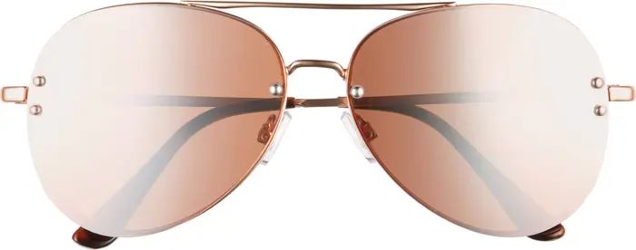 60mm Oversize Mirrored Aviator Sunglasses | Nordstrom