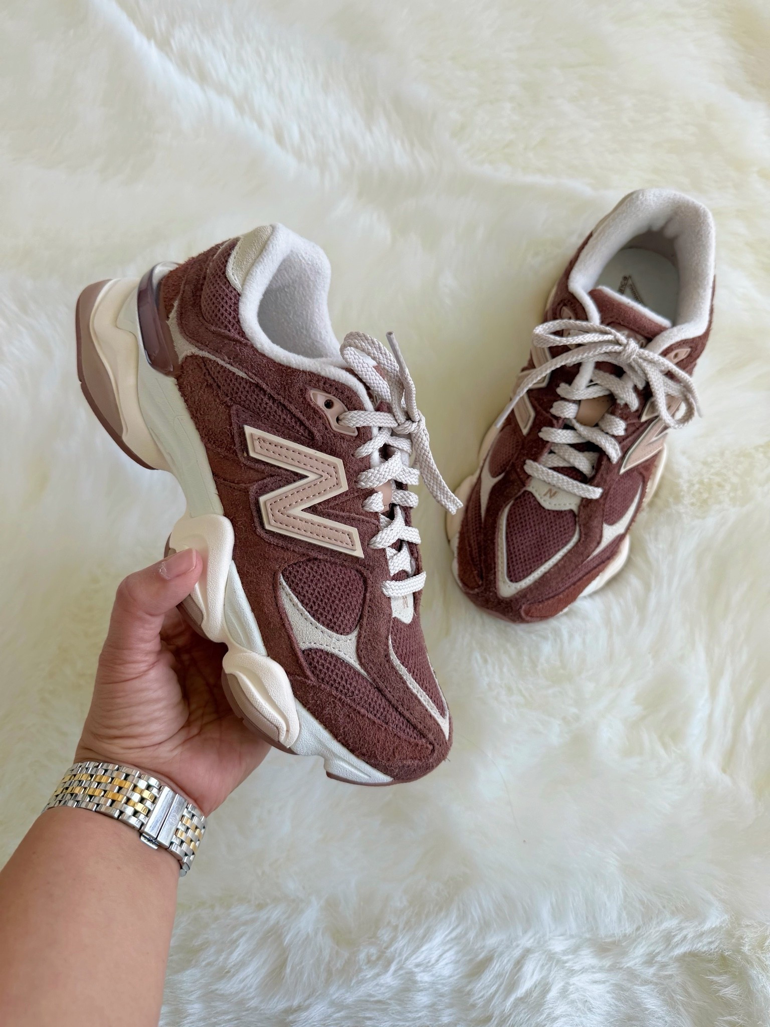 Back in stock in all sizes!!! Loving the color combo of these New Balance 9060 sneakers! Such a beautiful rich shade of brown. Perfect for casual fall outfits, travel outfits and athleisure outfits! So comfy and true to size!

@Anthropologie

#LTKOver40 #LTKActive #LTKTravel