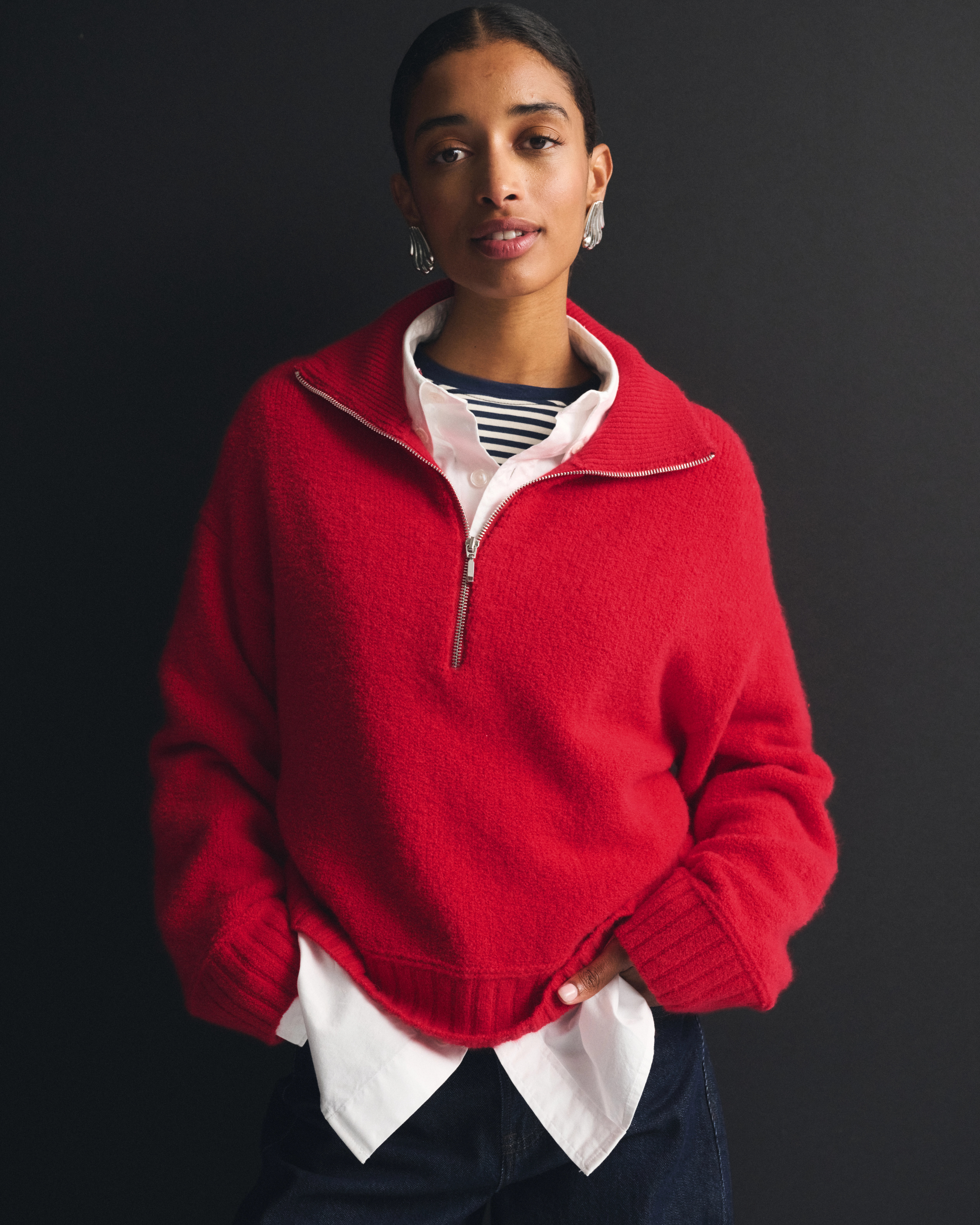 Merino Wool-Blend Half-Zip Sweater | Abercrombie & Fitch (US)