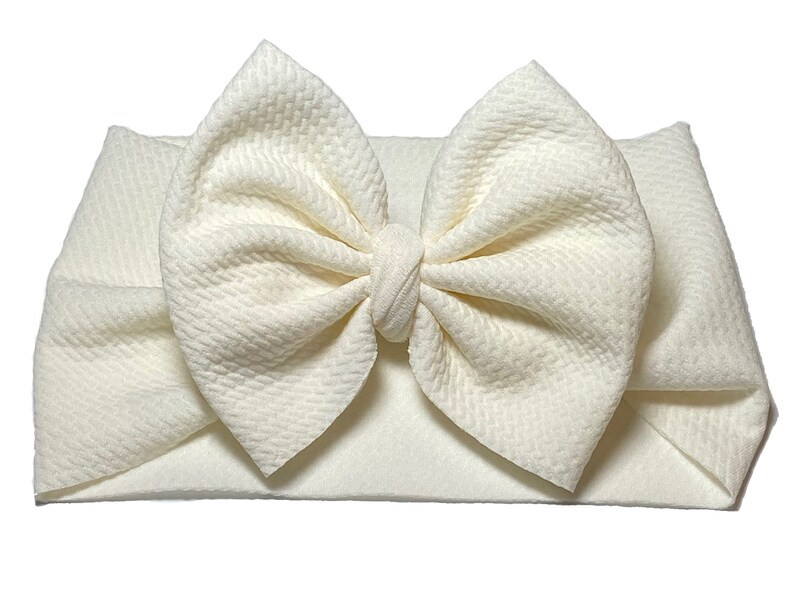 LIGHT CREAM Baby Headwrap, Stretchy Headwrap; Big Bow; Big Bow Headband; Big Bow on Clip; Big Bow on | Etsy (US)
