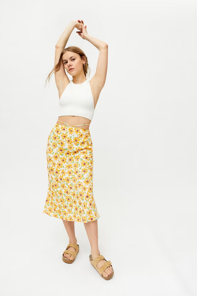 UO Cassie Strappy Midi Skirt | Urban Outfitters (US and RoW)