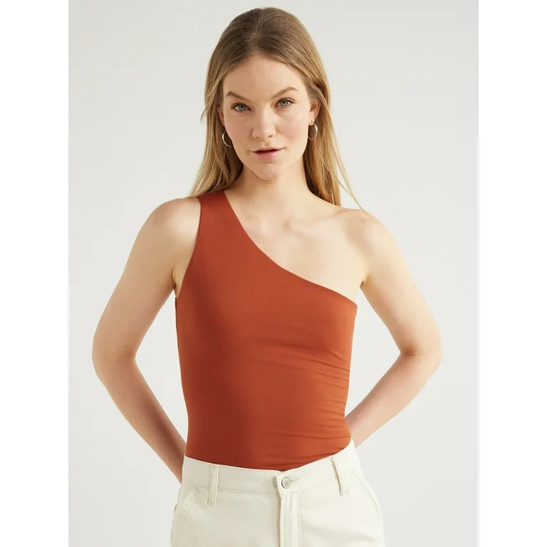 Scoop Women's Contour One Shoulder Tank Top, Sizes XS-XXL - Walmart.com | Walmart (US)