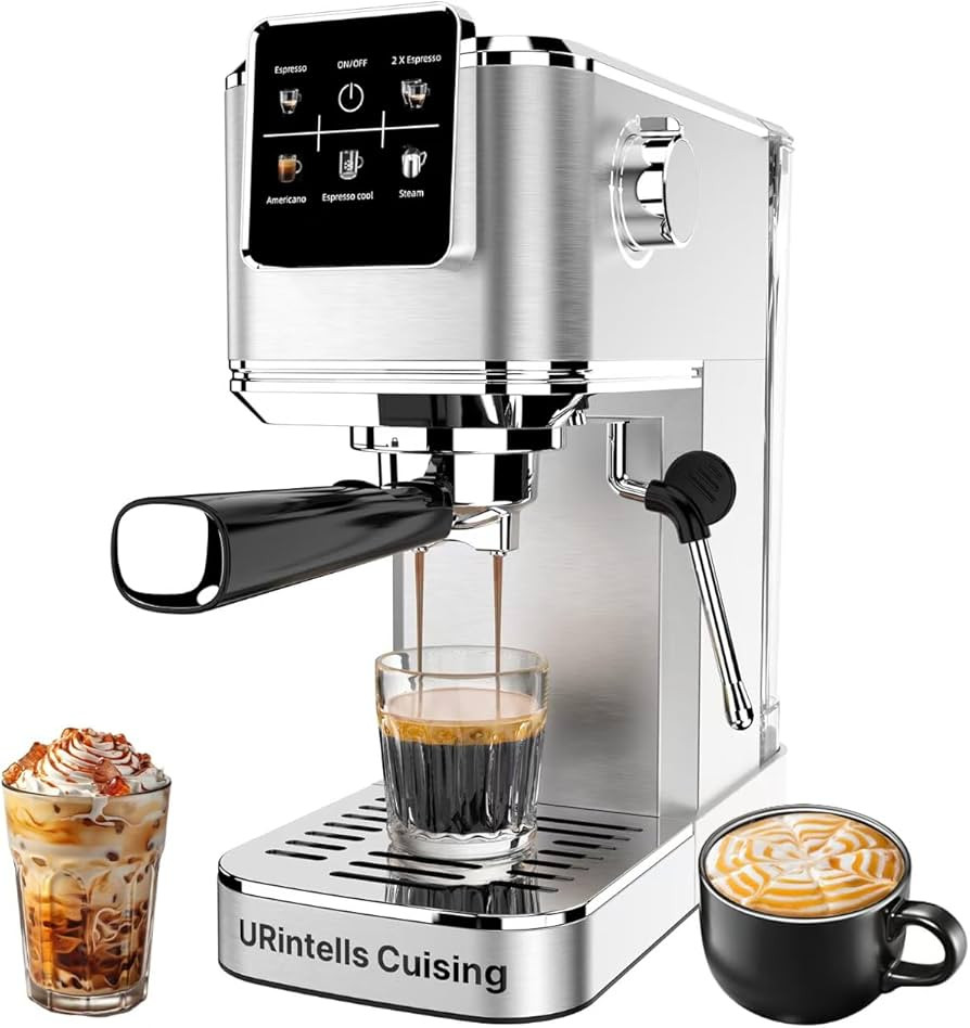 Espresso Machine 20 Bar,Touch Screen Espresso Maker with Steam Milk Frother,Stainless Steel Coffe... | Amazon (US)