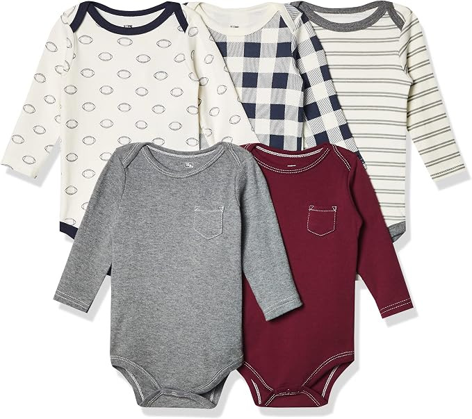 Hudson Baby Unisex Baby Cotton Long-Sleeve Bodysuits | Amazon (US)