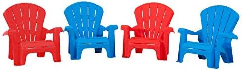 Amazon Basics Indoor/Outdoor Plastic Chair Set for Toddlers and Kids - 4-Pack, Red and Blue | Amazon (US)
