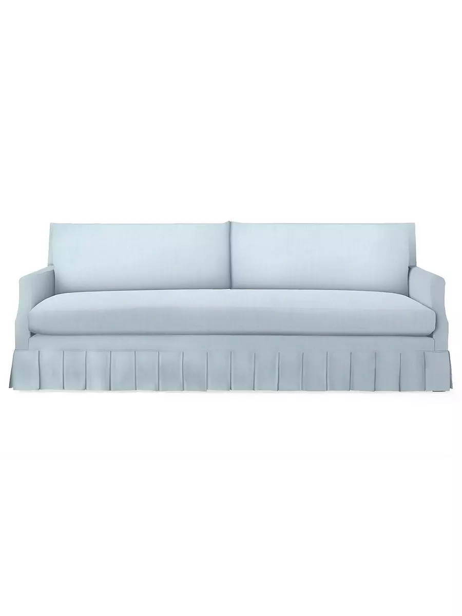 Grady Pleated Sofa - Sky Washed Linen | Serena and Lily
