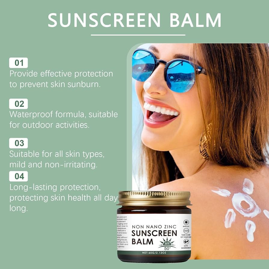 Non Nano Zinc Oxide Sunscreen Balm - Natural Tallow Sun Cream for Face & Body - SPF50 Suncream - ... | Amazon (UK)