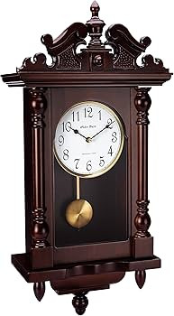 Wall Clock with Real Wood, 4 Chime Options, Swinging Pendulum, Antique Vintage Design, 22" Large | Amazon (US)