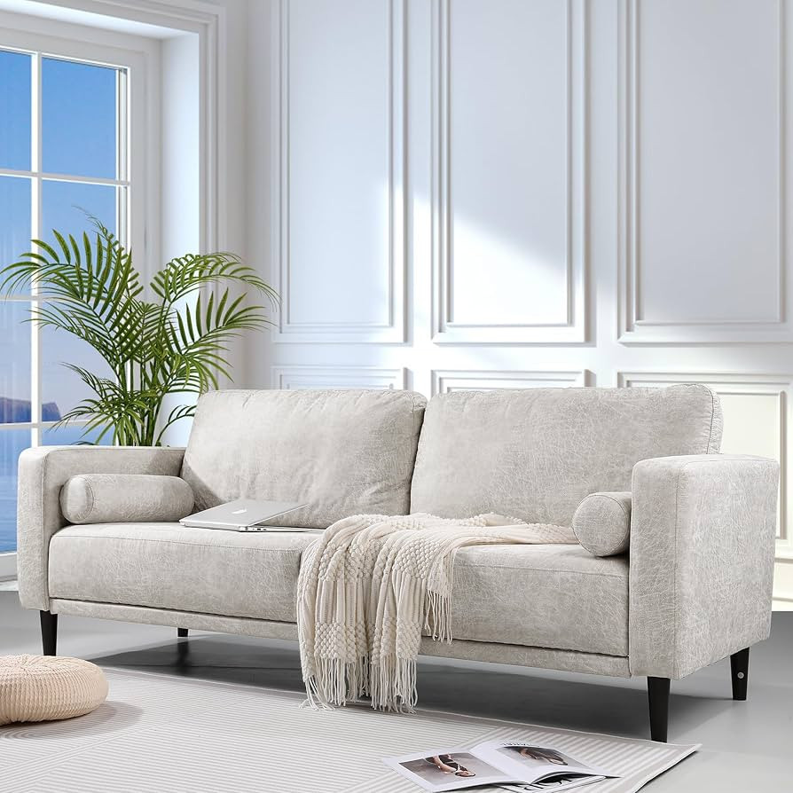 HIFIT 79” Modern Sofas Couches for Living Room, Comfy Faux Leather Loveseat Sofas & Couches wit... | Amazon (US)