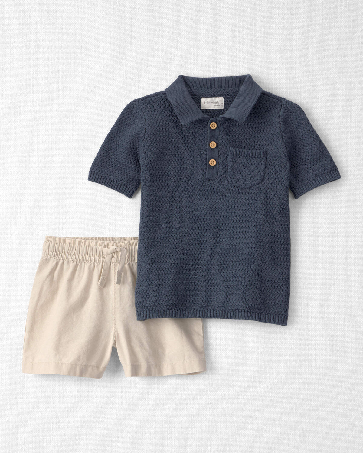 Toddler Boy 2-Piece Organic Cotton Sweater Knit Top & Short Set | Carter's Inc