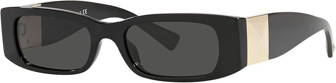 Valentino Women's Round Fashion Sunglasses, Black/Grey, One Size | Amazon (US)