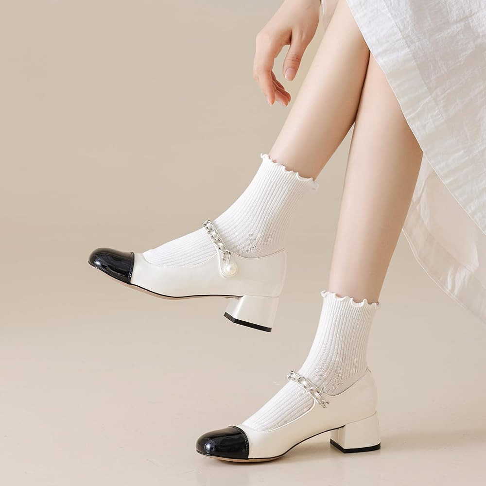 Mcool Mary Womens Crew Socks Ruffle Casual Cotton Frilly Breathable Cute Knit Lettuce Trim Ankle ... | Amazon (US)