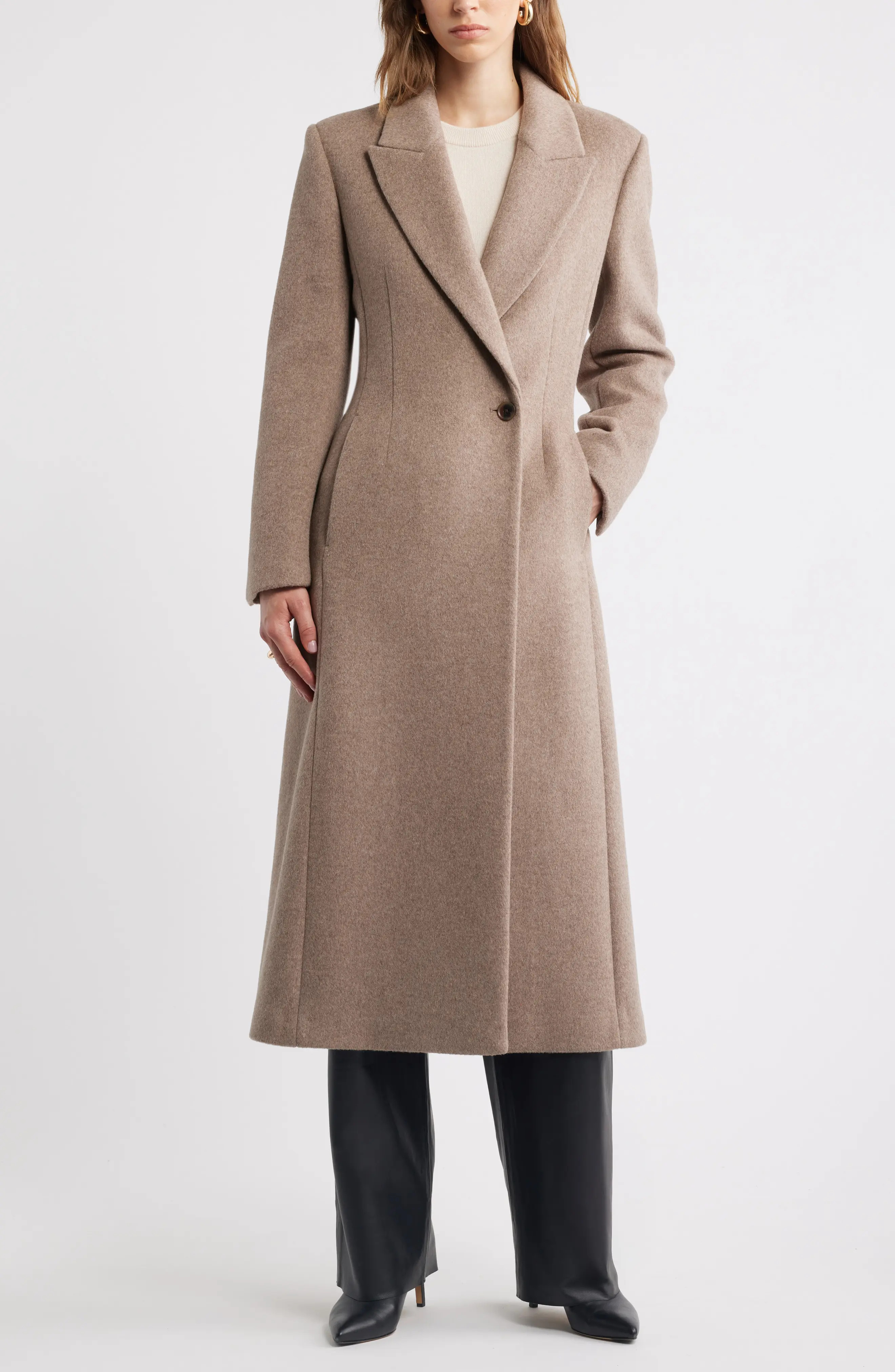 Sculpted Wool & Cashmere Blend Coat (Women) | Nordstrom | Nordstrom