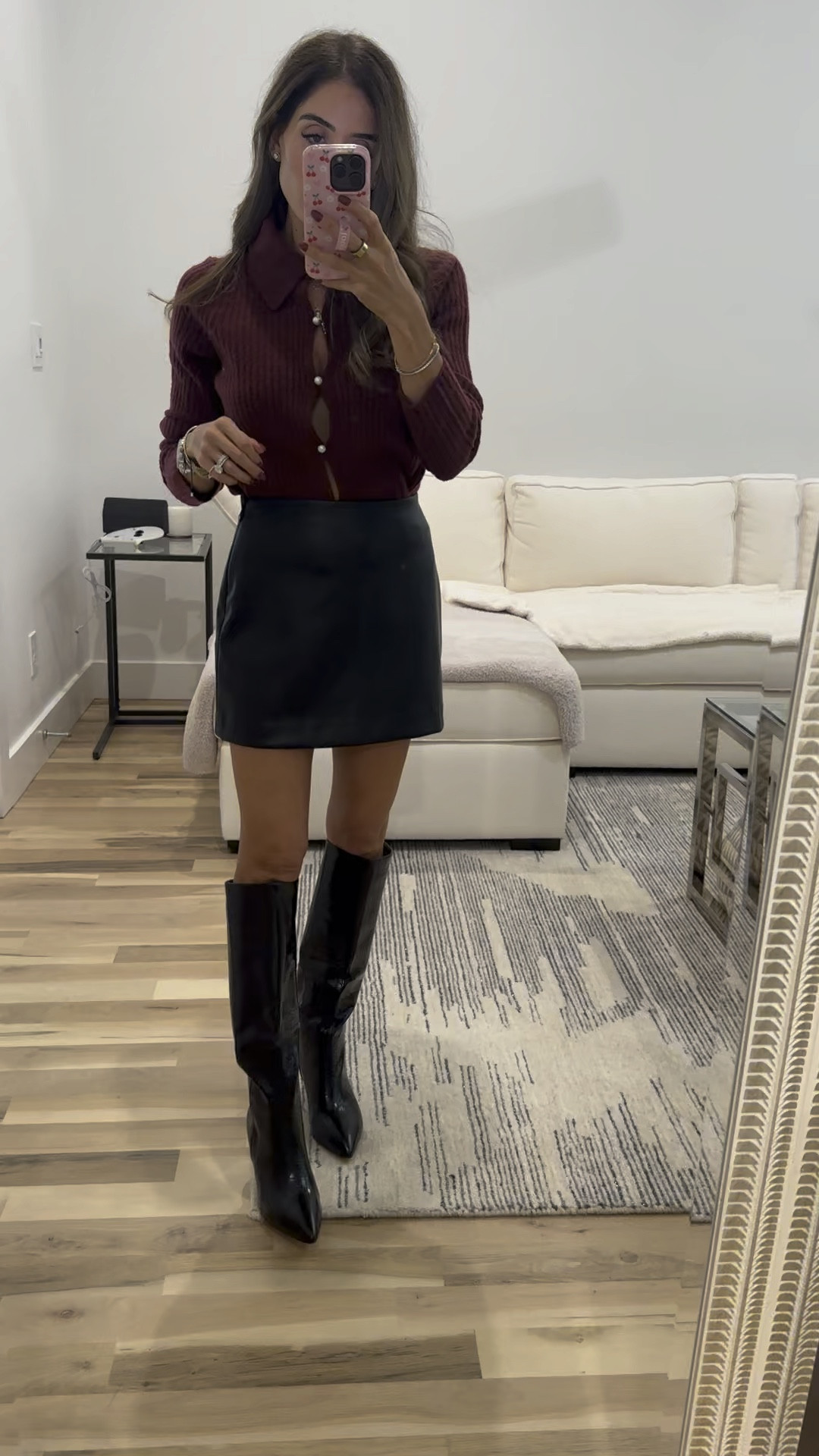 Wine color sweater size xxs faux leather skirt xxs boots amazon finds 

#LTKFindsUnder100 #LTKFindsUnder50 #LTKSaleAlert