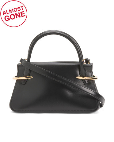 Made In Italy Leather Mini Pinch Tote | TJ Maxx