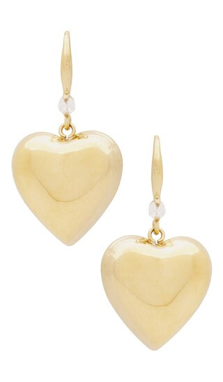 Solid Puffy Heart Huggie Earring in Gold | Revolve Clothing (Global)