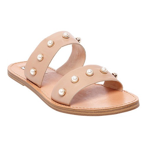 Women's Steve Madden Jole Slide Sandal - Nude Leather Sandals | Shoes.com