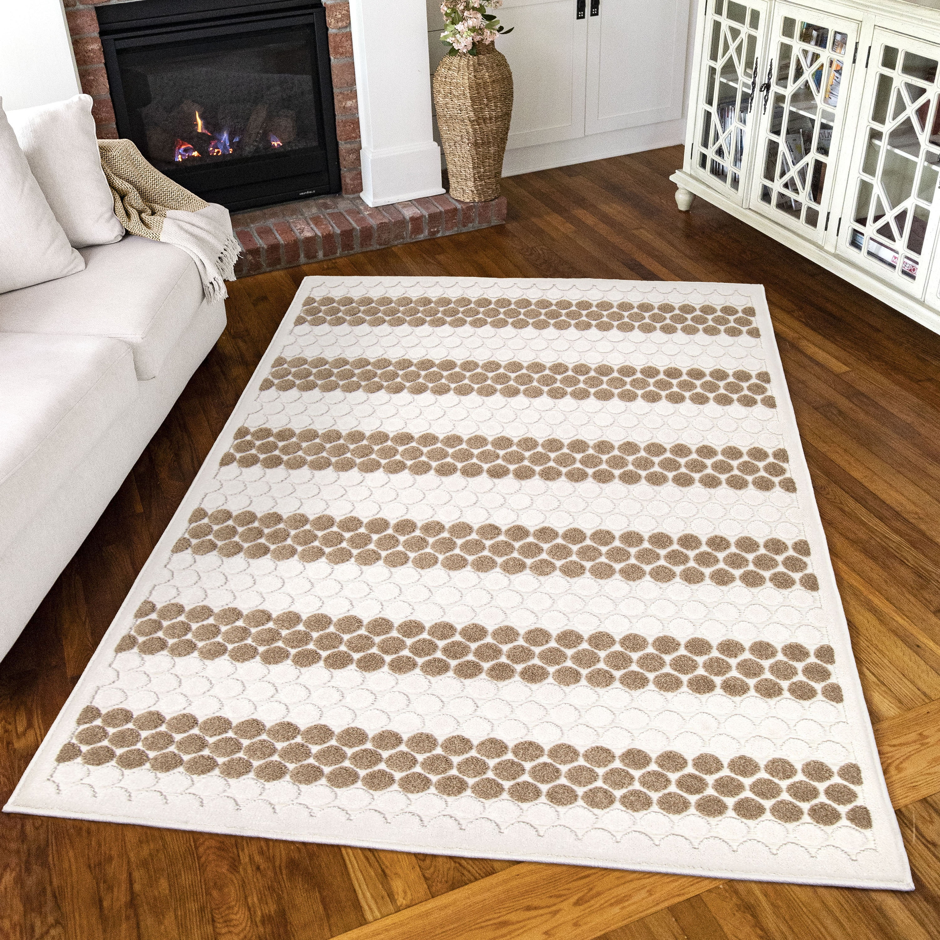 Simply Southern Cottage Dorcheat By Orian 6' X 9' Beige Dots Area Rug | Walmart (US)