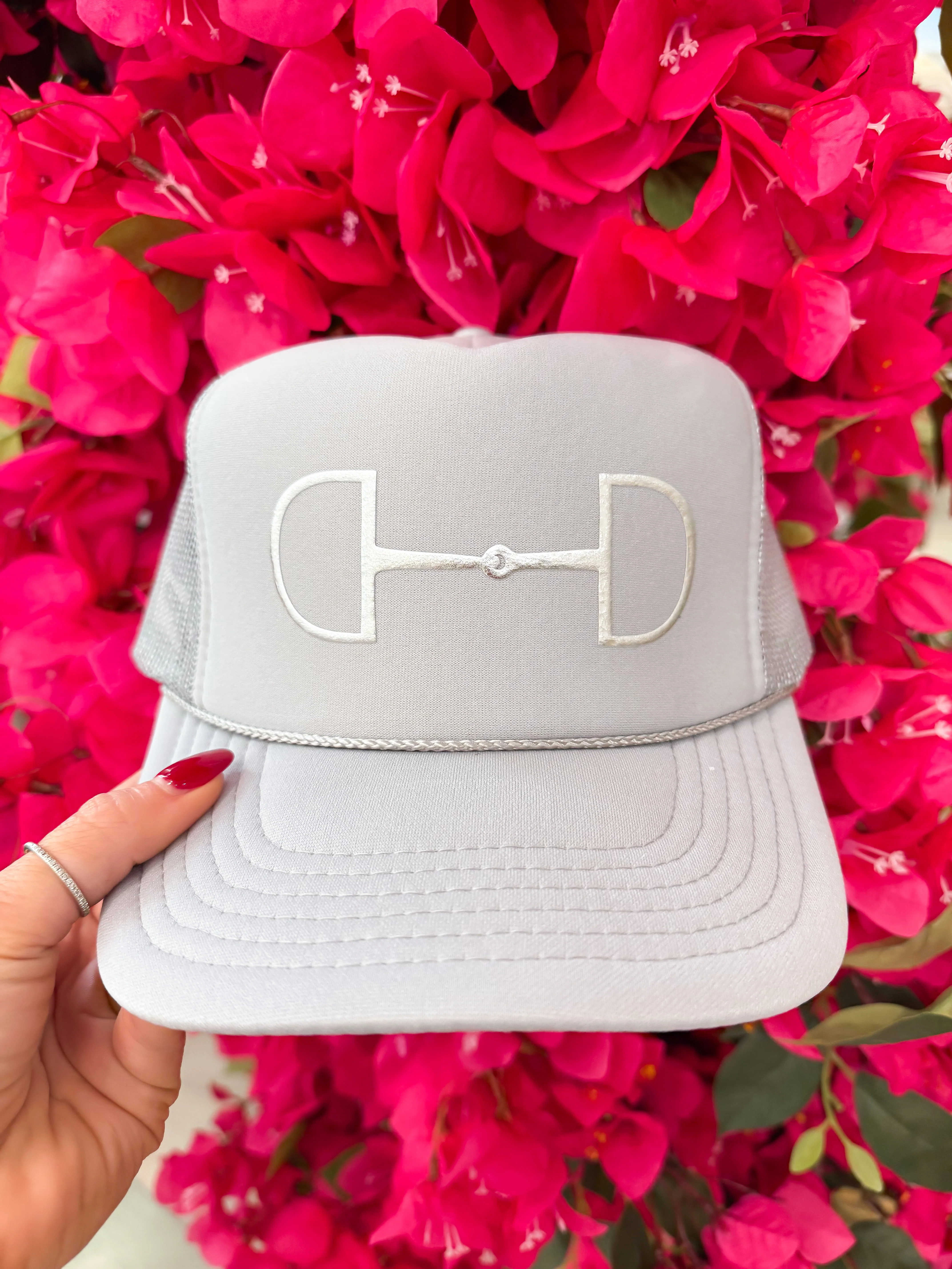 NEW!! Horsebit Trucker Hat in Grey | Glitzy Bella