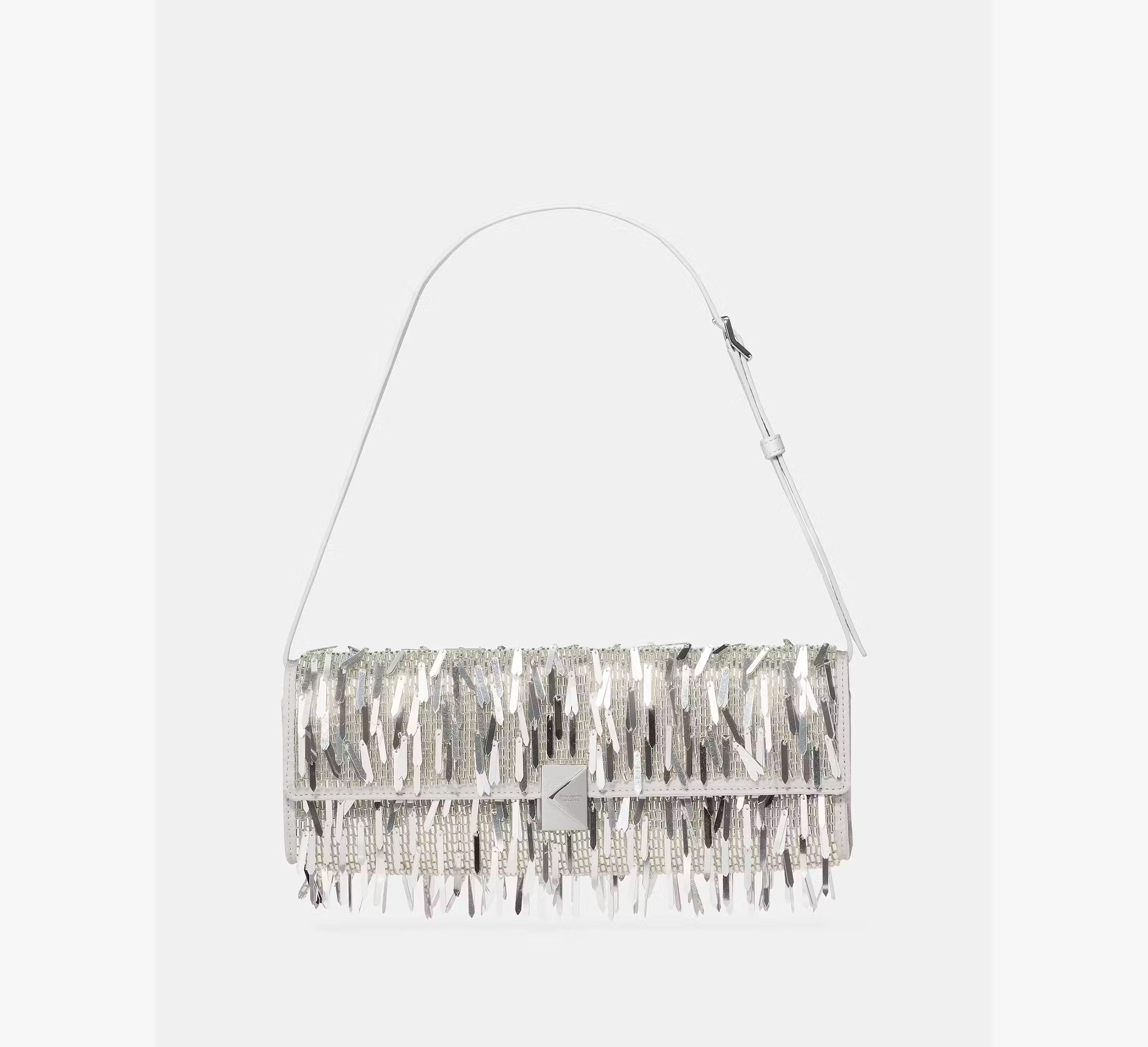 Kate Spade Deco Embellished Soft Mini Shoulder Bag, Silver | Kate Spade (US)