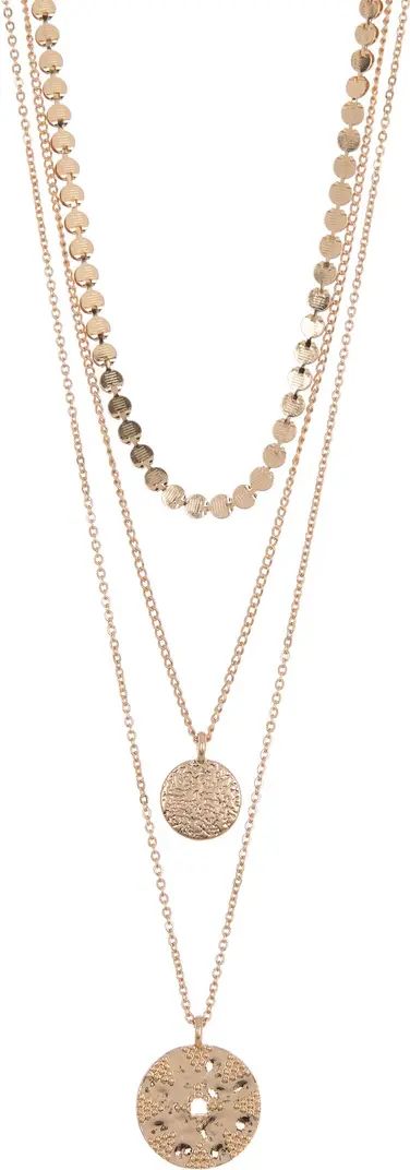 Triple Layer Coin Pendant Necklace | Nordstrom Rack