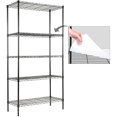 Storage Shelves - 5 Tier Shelf Organizer, Heavy Duty Garage Shelving Unit with Leveling Feet, Sta... | Amazon (US)