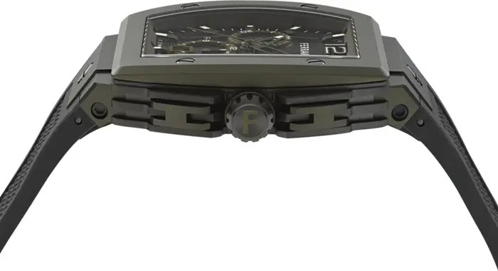 F-80 Tonneau Chronograph Silicone Strap Watch, mmx 42mm | Nordstrom