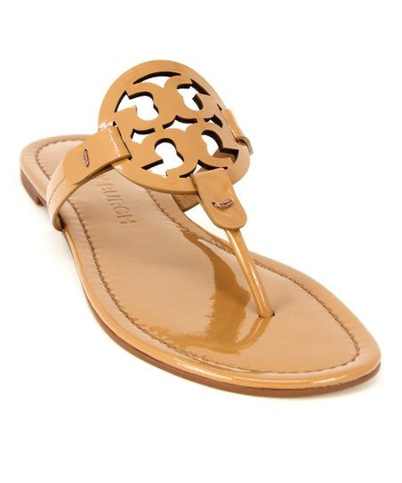 Tory Burch Tan Miller Patent Leather Sandal - Women | Zulily