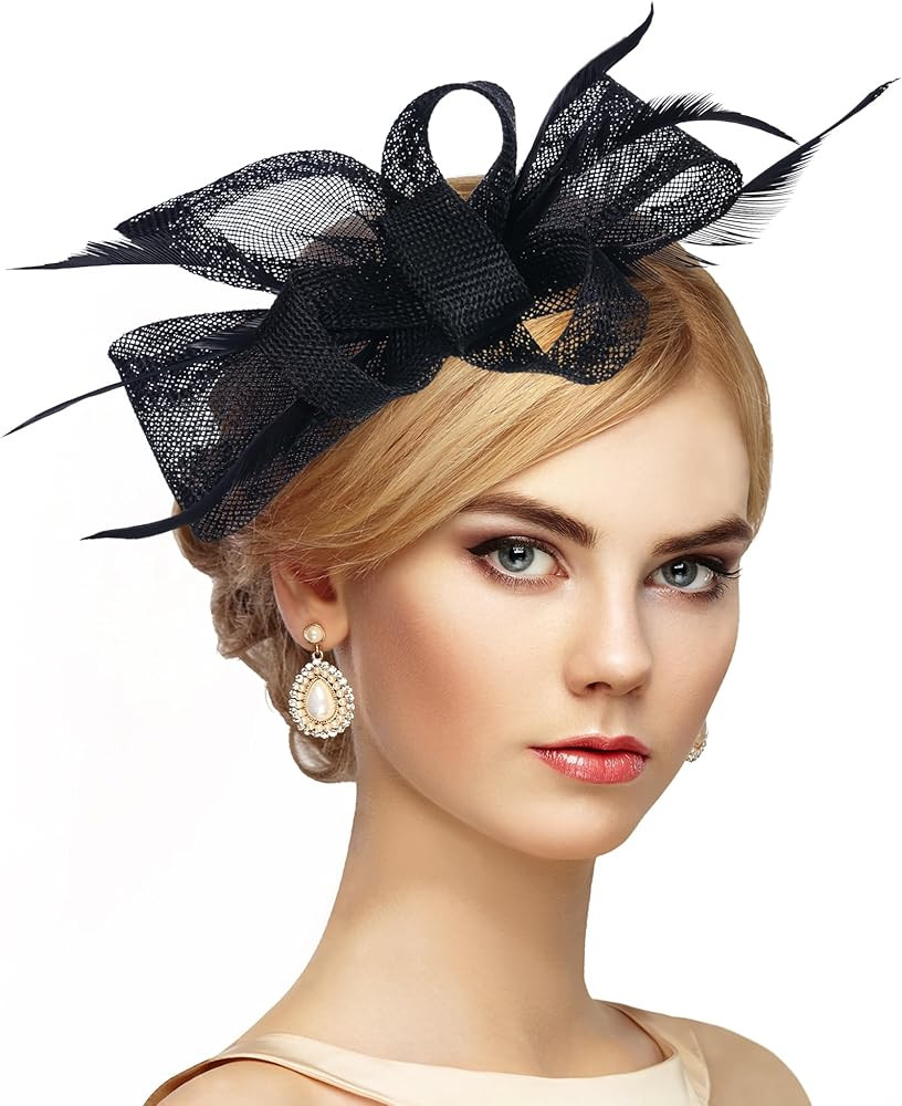 Victoria Tea Party Hat - 2025 Bow Derby Attire Hats with Hairpin,1920s 50s Feather Fascinators fo... | Amazon (US)