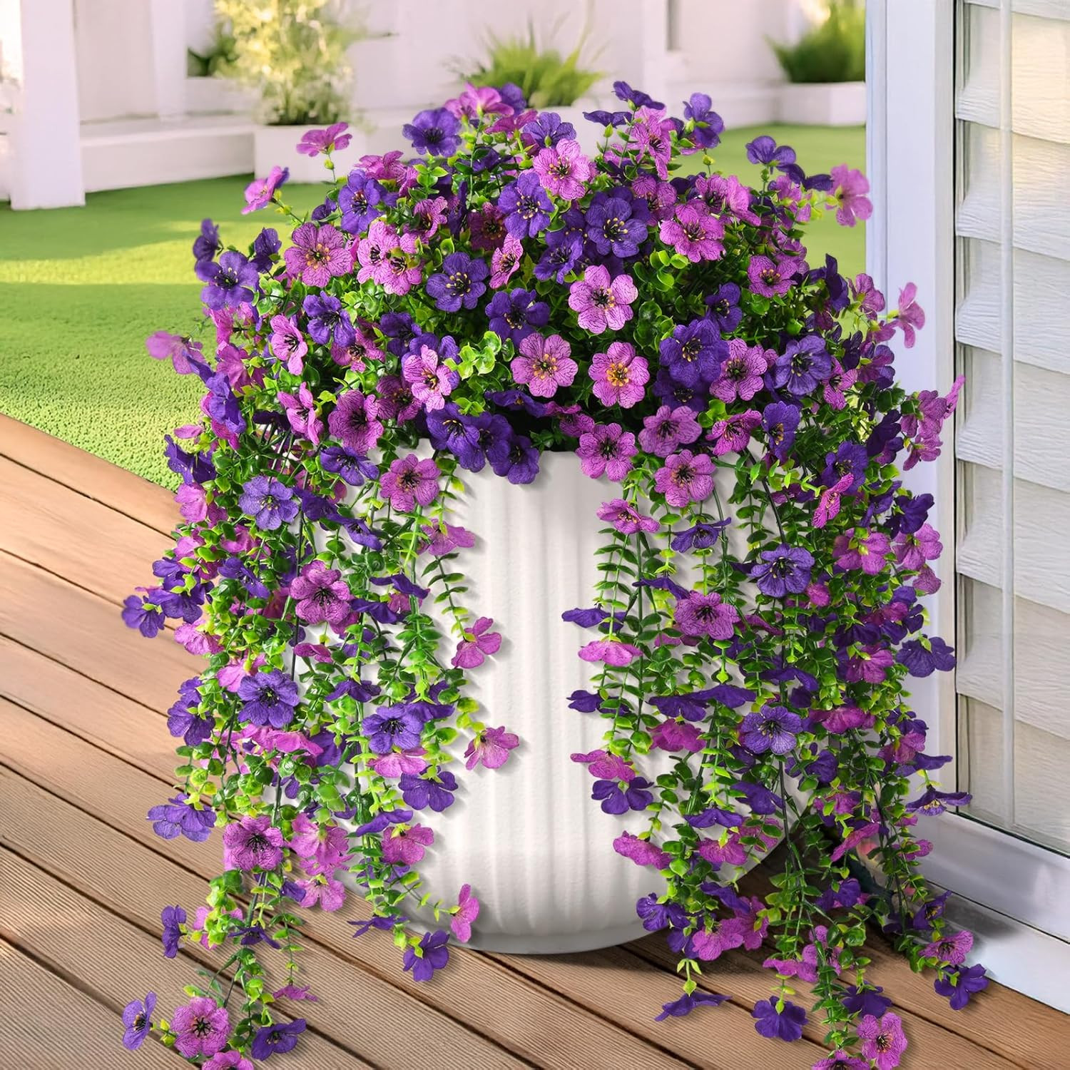 Artificial Hanging Flowers for Outdoors, 2 Pcs Fake Hanging Plant Spring Summer Decor, UV Resista... | Amazon (US)