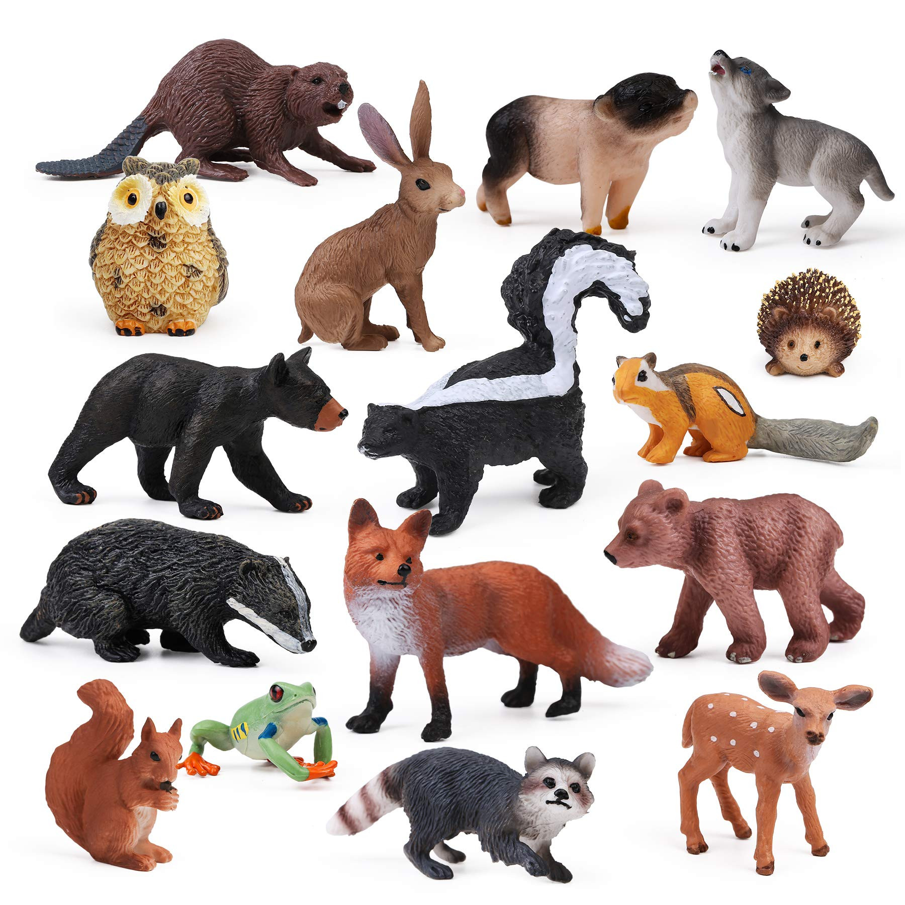 16PCS Forest Animals Baby Figures, Woodland Creatures Figurines, Miniature Toys for Kids Birthday... | Amazon (US)