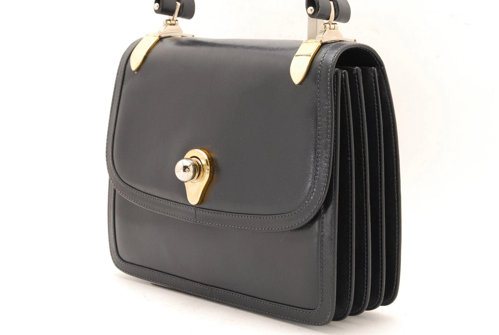 Vintage Gucci Shoulder bag Leather Formal Navy Authentic Rare  | eBay | eBay US